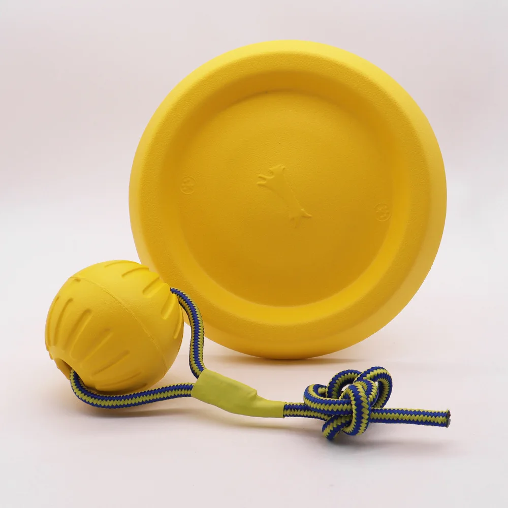 

Dog Chew Ball Pet Dog Training Ball Puppy Bite Resistant Ball with Rope Pet Flying Disk Training Ring Puller Puppy Dog Toys