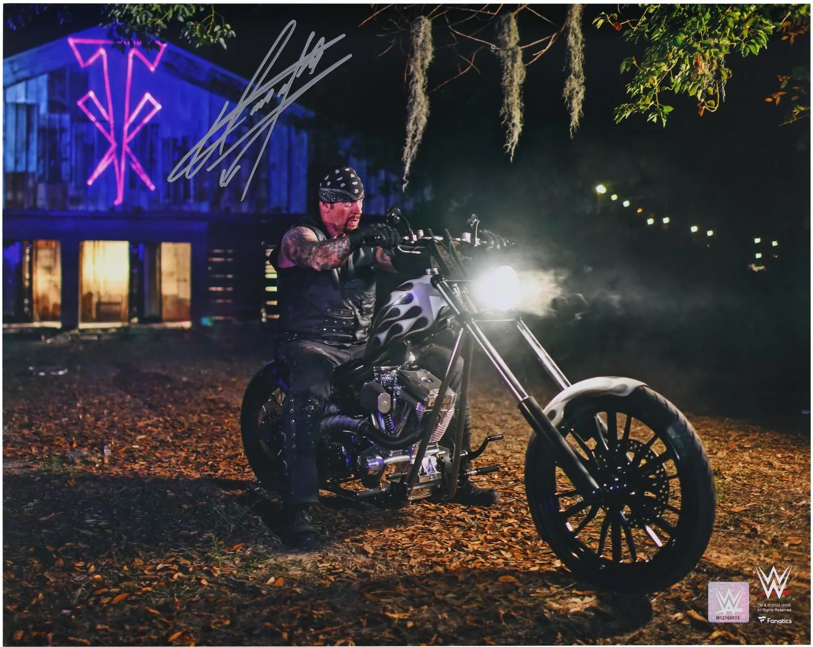 De door de Undertaker ondertekende fotoprint, gesigneerde worstelmemorabilia, posterprint, wanddecoratie, Romeinse decoratie