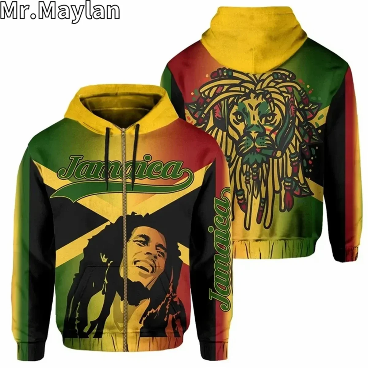 JAMAICA LION FLAG Reggae Bob Marley 3D Printed Unisex Hoodie Men Sweatshirt Streetwear Zip Pullover Casual Jacket Tracksuits-862