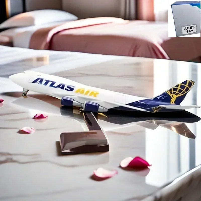 

New 47CM 1:157 Scale B747-400 B747 ATLAS AIR Airlines Resin Plastic Assembly Plane Replica Model Toy For Collection Decor