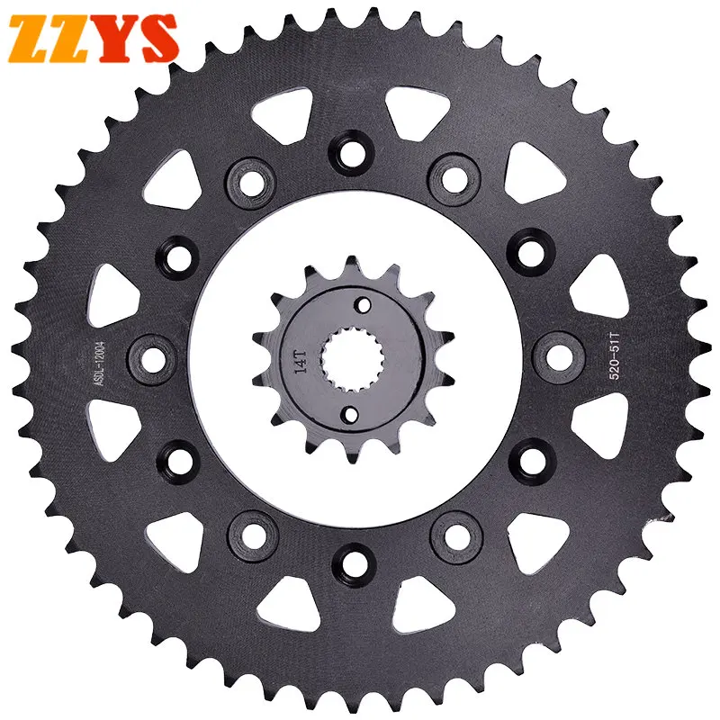 520HO Ring 520 14T 51T Motorcycle Transmission Chain and Front Rear Sprocket Gear Wheel For Honda CR250 CR250R CR 250 1988-1991