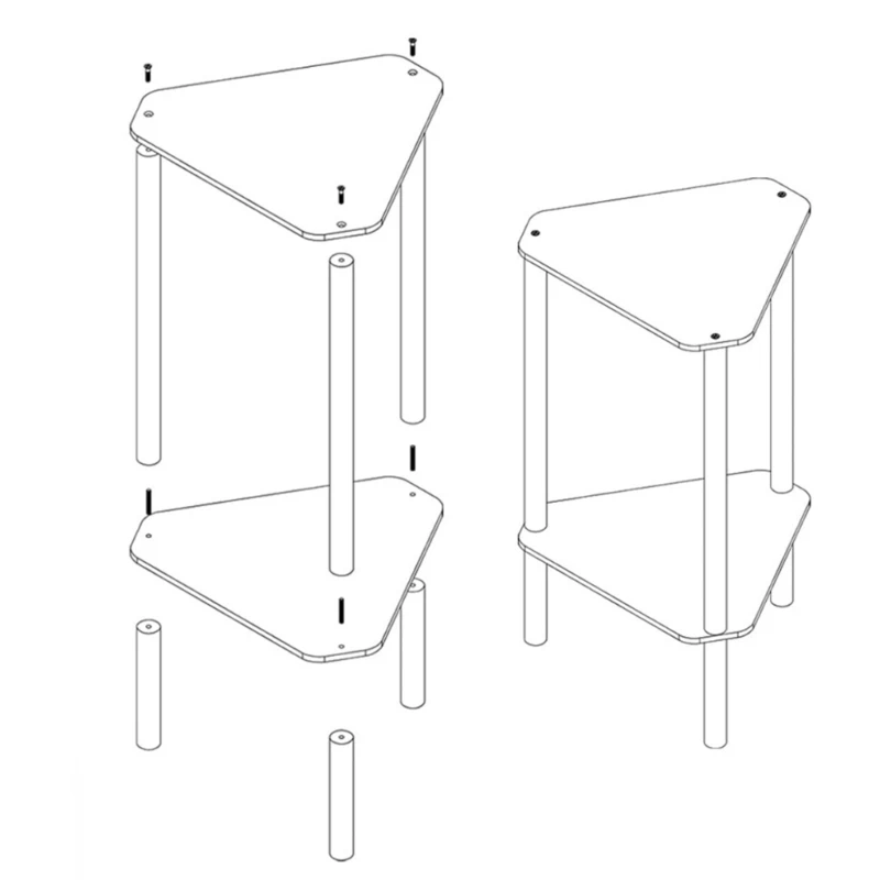 Contemporary Acrylic Desk Unique Multifaceted Corner Table Versatile and Space Saving Furniture for Small Apartments