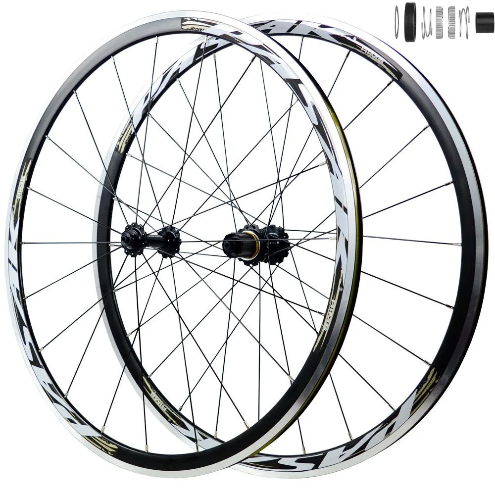 1 Pair Aluminum Alloy Four Pin Bearing Road Bike Wheelset 700c Dt Planetary Ratchet 54t Bicycle Wheel 11 Speed C Brake V Brake