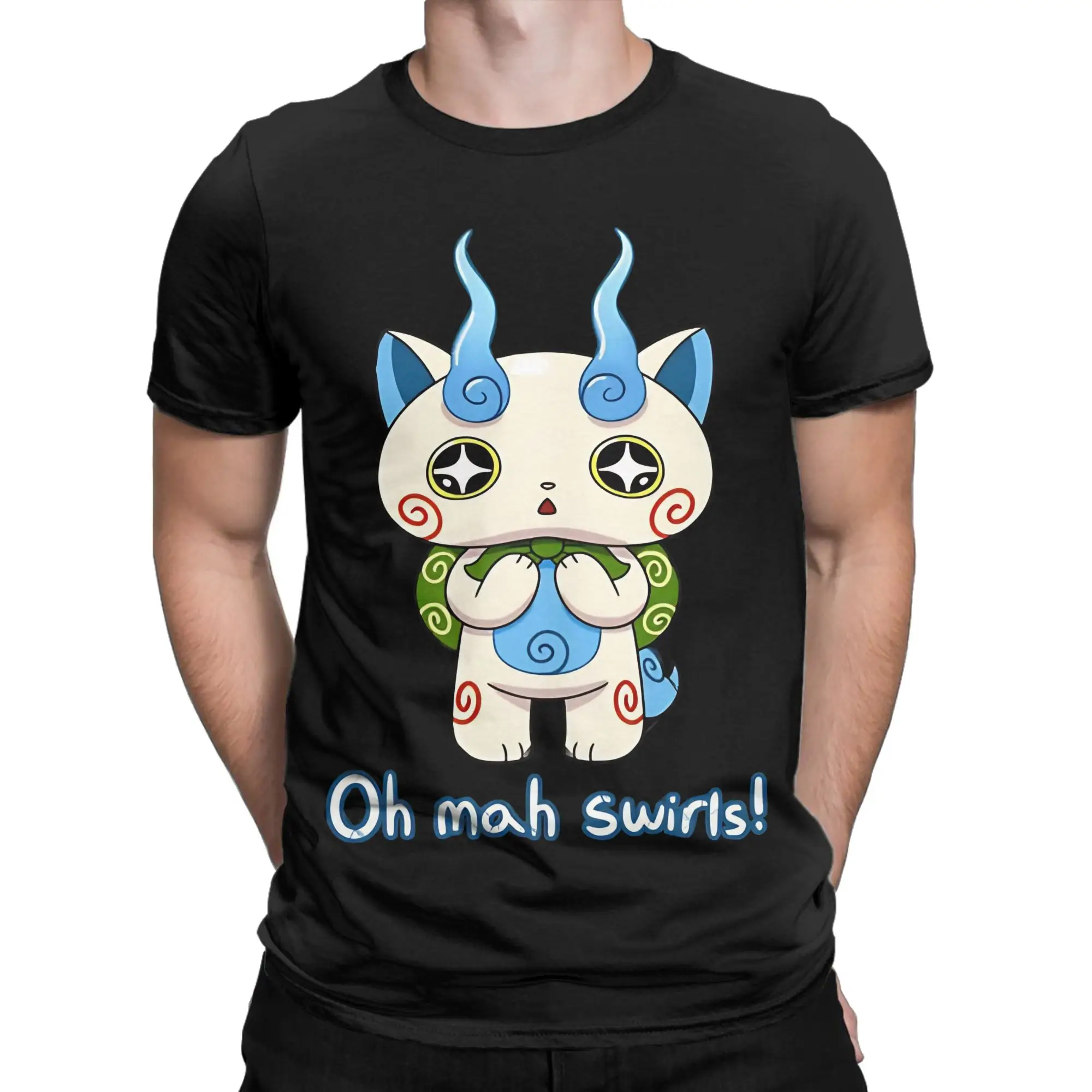 Men Women Yokai Watch Game T Shirts Komasan 100% Cotton Clothes Cool Short Sleeve Round Neck Tees 4XL 5XL 6XL T-Shirts