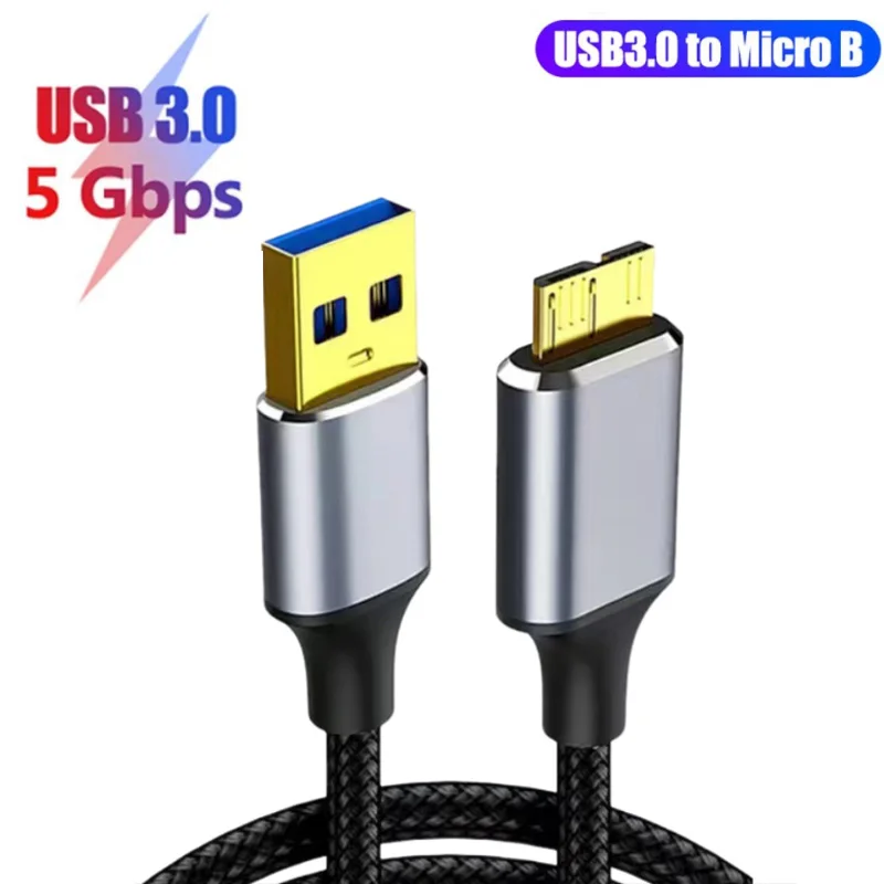 

USB 3.0 Type A to Micro B Cable 5Gbps 2A Fast Data Sync Cord USB C to Micro B Adapter External Hard Drive Disk Cable For laptop