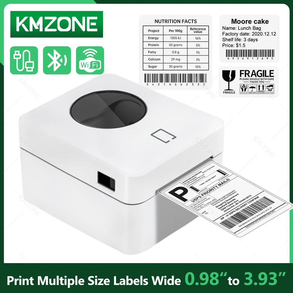 

4 inch Shipping Label Printer Express Waybill Package Product Price Barcode Sticker USB Bluetooth Wifi Thermal Printer 160mm/s