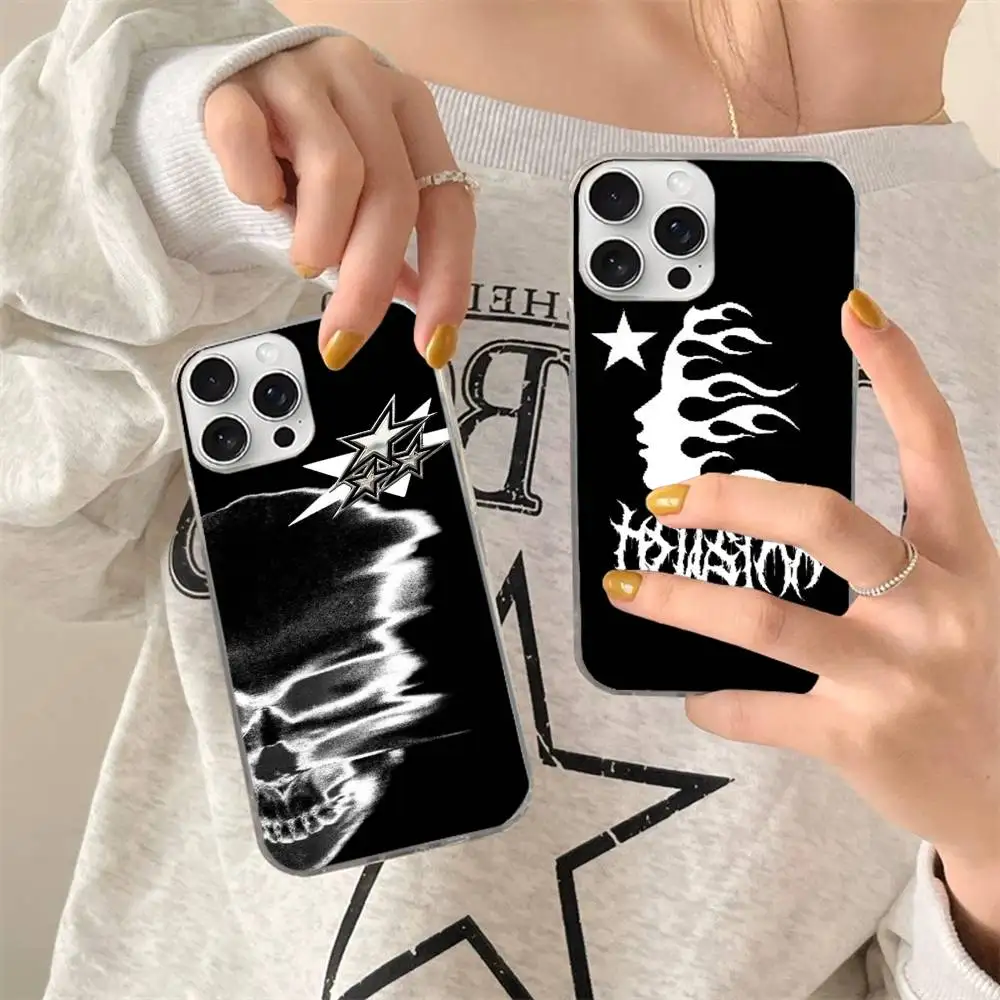 H-HellstarS Fashion Logo Phone Case For IPhone 17 Pro Max 16 15 14 13 12 11 Water Ripple Silver Protective Cover view 4