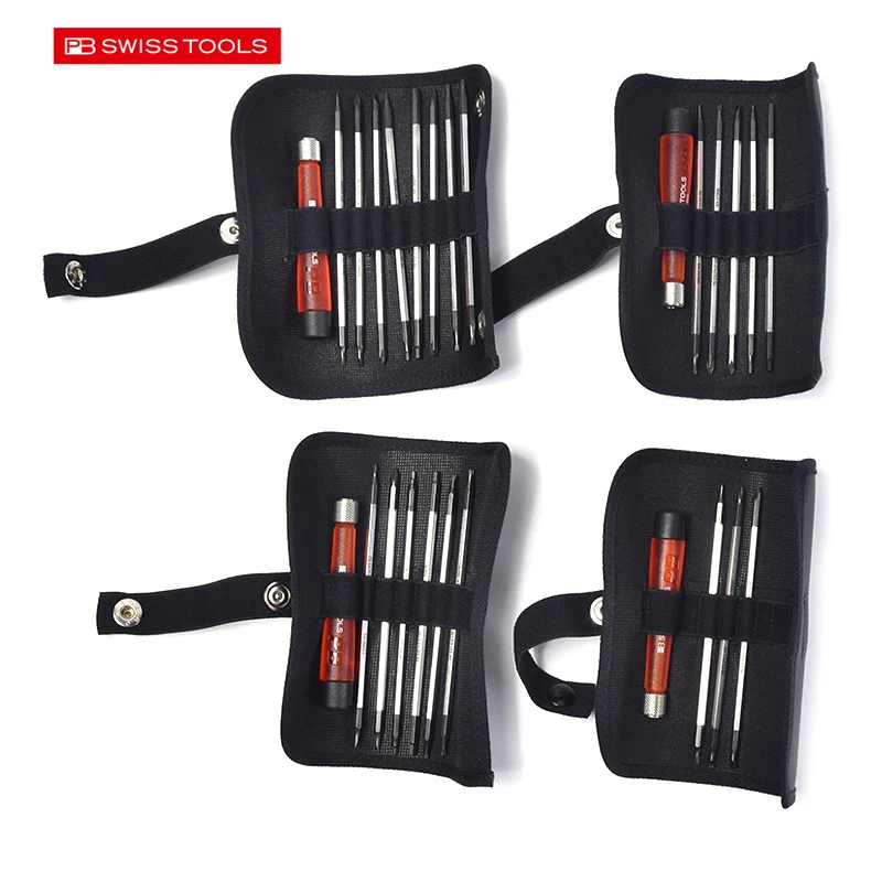 

PB SWISS Precision Screwdriver Set with Telescopic Handle and Duplex Interchangeable Blades in a Compact Roll-up Case