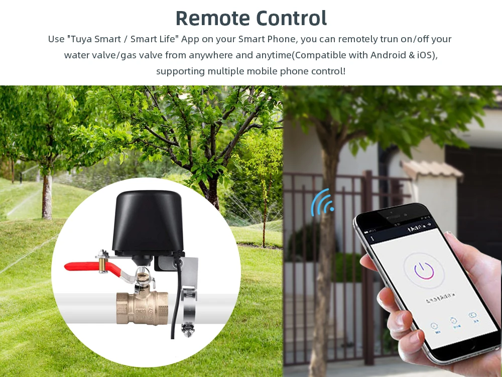 Tuya WiFi Zigbee Smart Water Valve Gas Smart Valve Switch Timer Garden Faucet Automation Residential for Alice Alexa Google