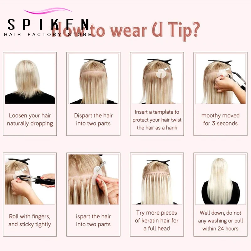 금발 퓨전 K 팁 스트레이트 헤어, 케라틴 팁 인모, 여성 핫 프리 본드 헤어, 12-20 인치, 팩당 50 개, 30g