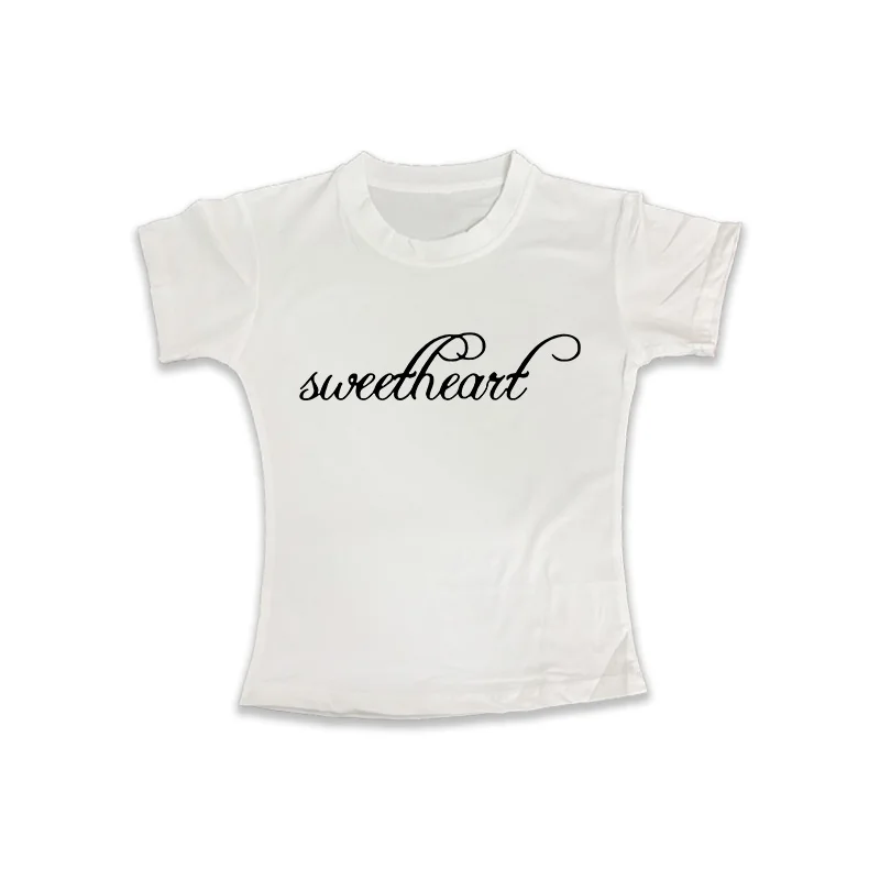 Goth Ästhetische Y2K Top frauen Crop Top Sexy Schlank Chic Grafik Druck Casual Kurzarm T-shirt Grunge Punk Weibliche Streetwear