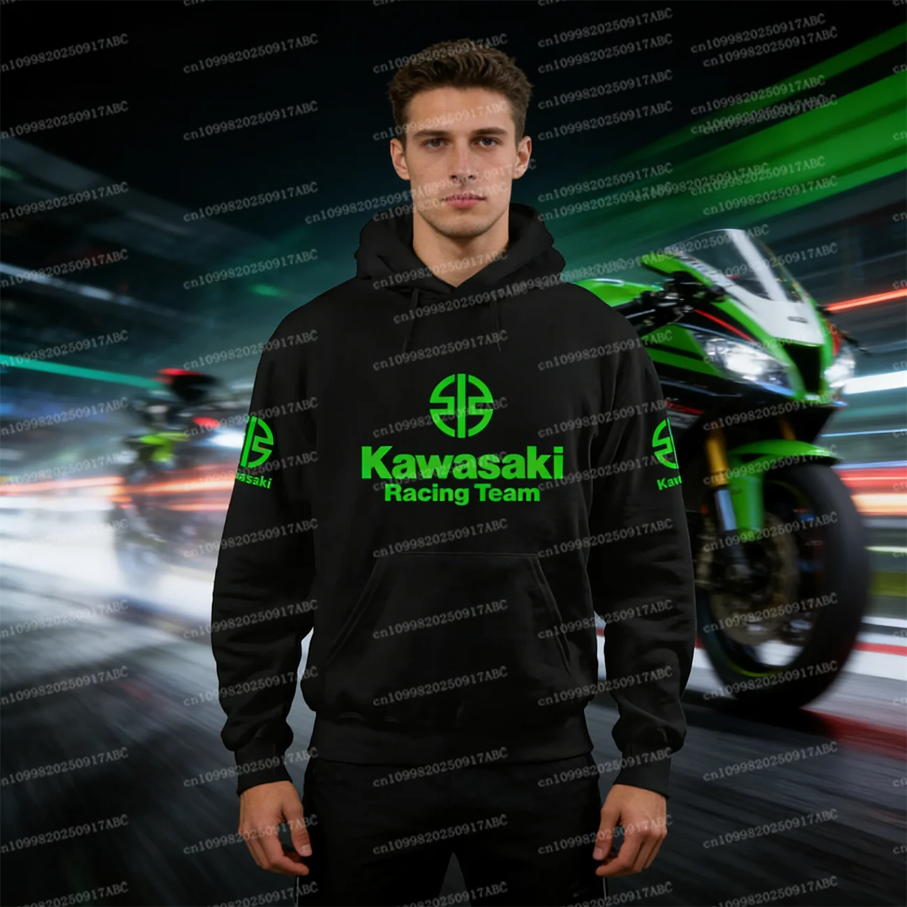 

(Kawasaki) Kawasaki Мотоцикл Логотип Весна Новый Y2K Модный тренд Мужская толстовка Y2K Спорт на открытом воздухе Спортивная одежда Женская толстовка