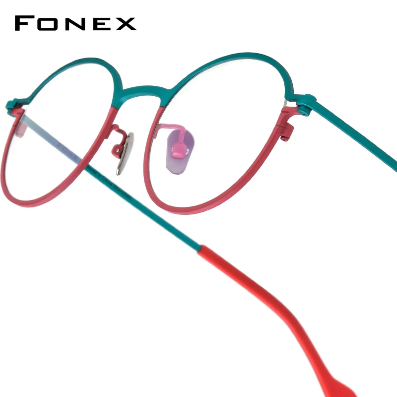 

FONEX Multicolor Titanium Glasses Frame Women Brand Design Vintage Retro Round Eyeglasses Men Japanese High Quality Eyewear 5903