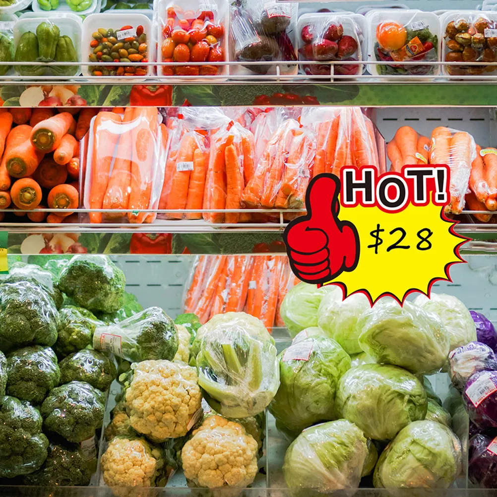 

50 шт. ярких рекламных ценников из бумаги для акций и распродаж, рекламные наклейки