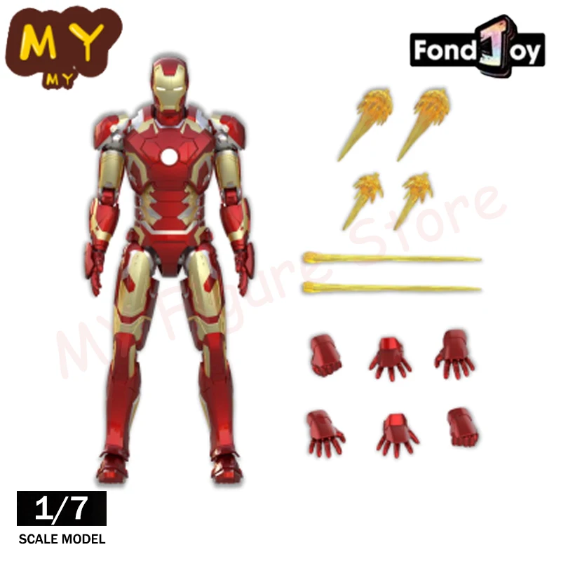 

New Original Fondjoy Iron Man MK43 Model Kit With Light Infinity Saga 1/7 Marvel Ironman MK42 Assembly ABS Joint Movable Toy