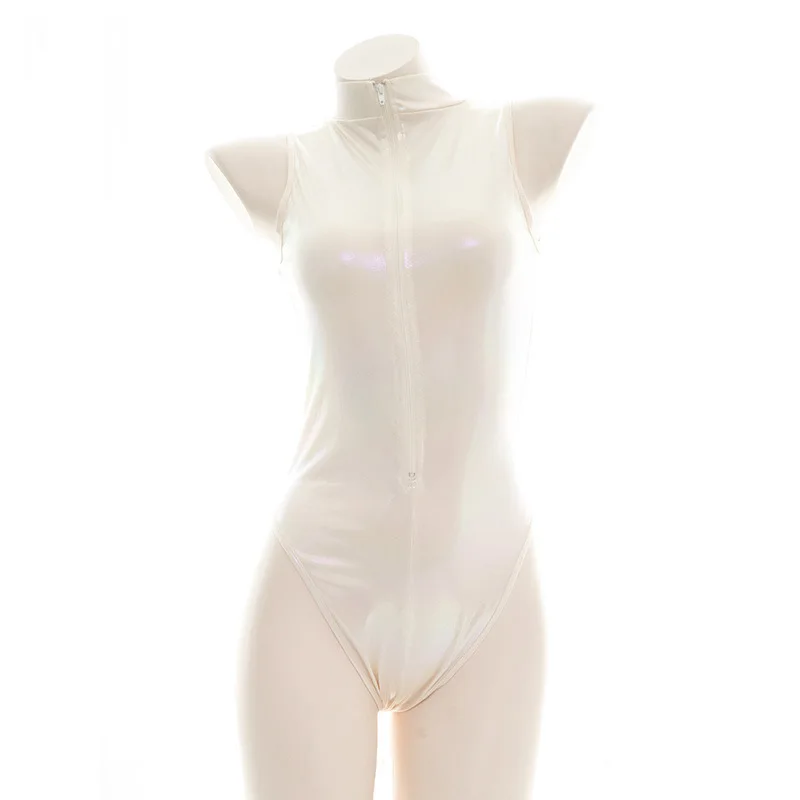 Sexy Laser Japanese One-piece Swimsuit Sexy Reflective Bodysuit Women\'s Tights Student Swimwear School Girls Costume Cosplay