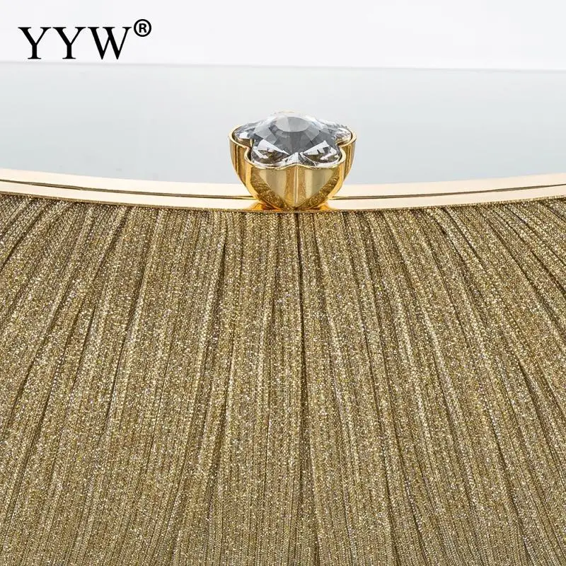 Luxury Designer Shiny Gold Evening Bag 2023 Fashion Chain Pleated Women Handbags Bridal Wedding Gorgeous Elegant Crossbody Purse