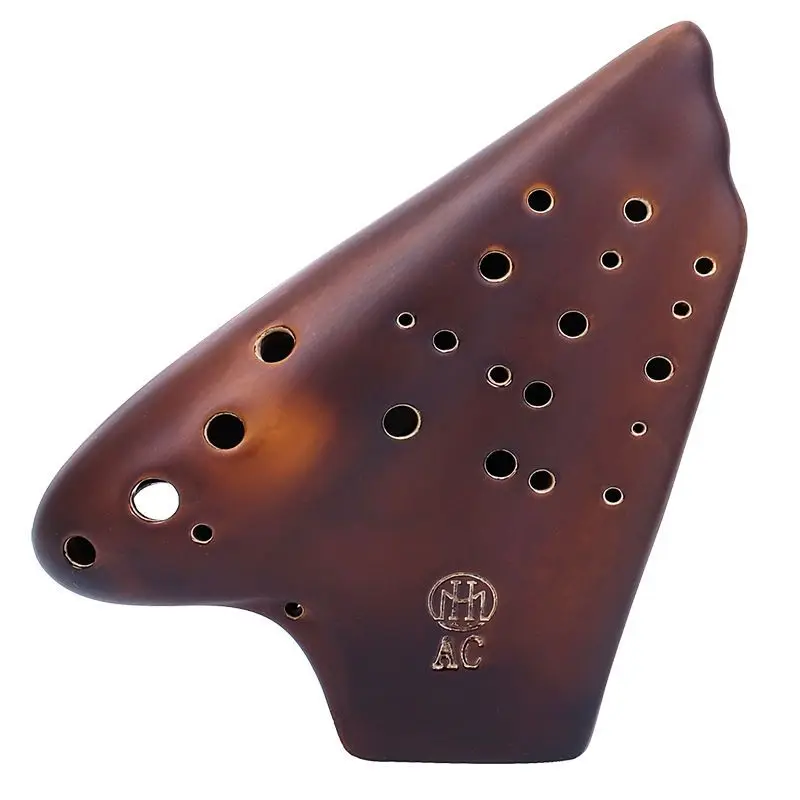 3 Tubes Ceramic Ocarina Alto C Key 23 Holes AC Professional Ocarina Musical Instruments Retro Matte Ocarinas with Accessories