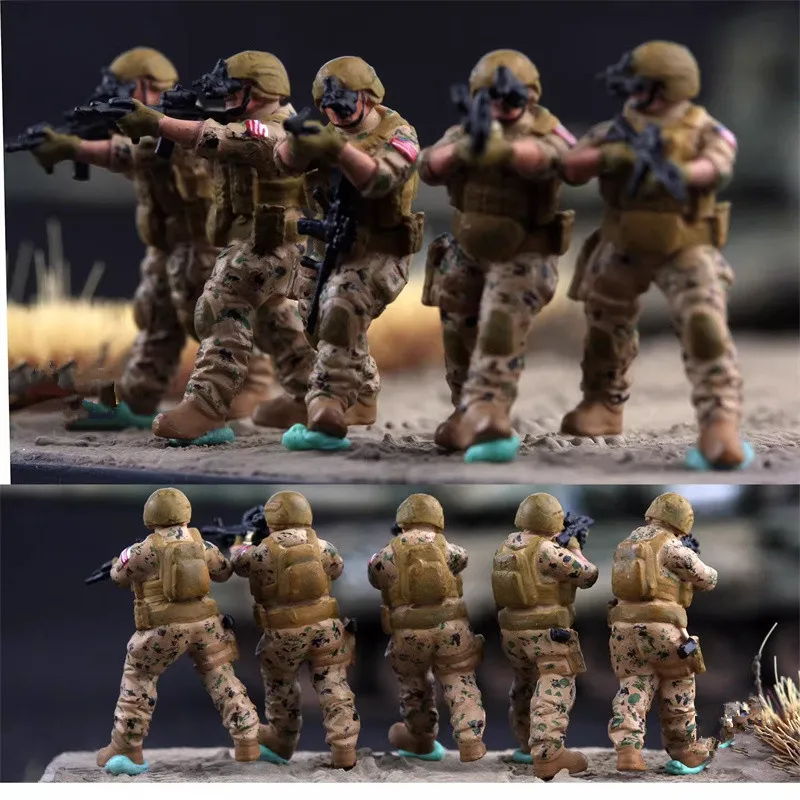 Масштабная модель 1:72: Команда специальных операций Корпуса морской пехоты США, 5 фигурок солдат, оснащенных приборами ночного видения, аксессуар для игровых сцен.