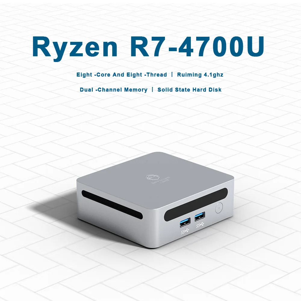 2025 GenMachine Mini PC 4700U AMD Windows 11 Ryzen 2.0GHz jusqu'à 4.1GHz DDR4 64GB WiFi6 Pc de jeu Pc de jeu bricolage ordinateur de jeu