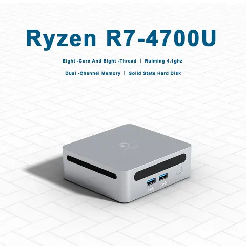 GenMachine Mini PC Ren4000 4700U AMD Ryzen7 4700U CPU  2.0GHz Up to 4.1GHz Windows 11 DDR4 3200Mhz WiFi6 NUC gaming pc