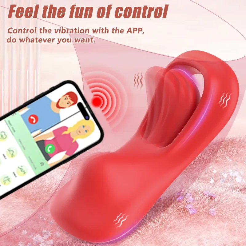 يمكن ارتداؤها هزاز App التحكم عن بعد على شكل اللسان الهزاز الصغير سراويل فراشة البظر محفز البظر الجنس لعب للنساء