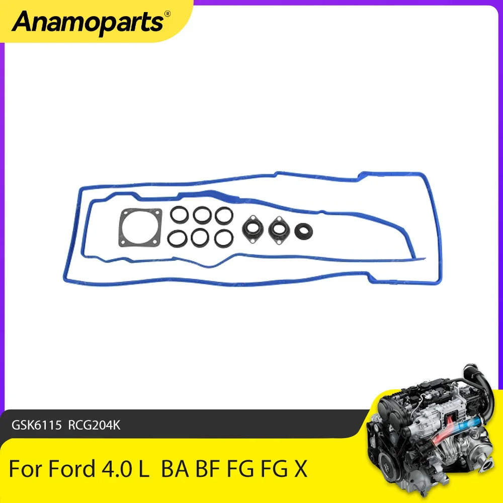 

Engine Parts Rocker Cover Gasket Kit Fit 4.0 L L6 Gas For FORD FALCON BA BF FG FG X BARRA 182 190 195 4.0L 02-16