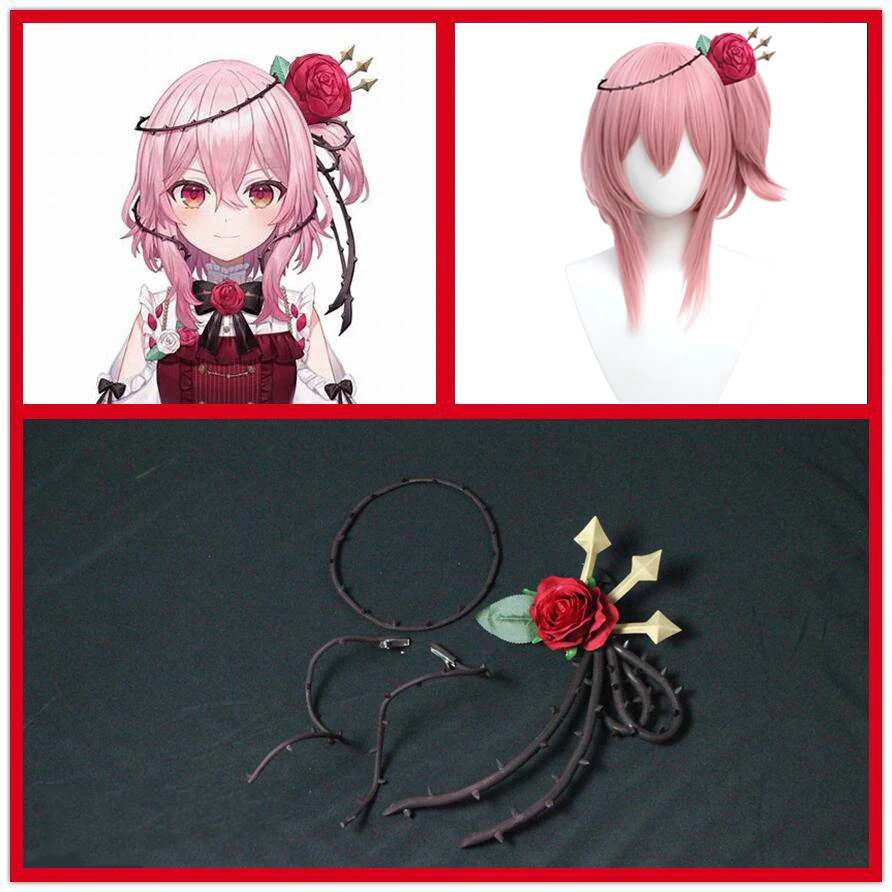 

NIJISANJI VTuber Rosemi Lovelock rose headwear Cosplay Wig Props Halloween Christmas Fancy Party Costumes Accessories