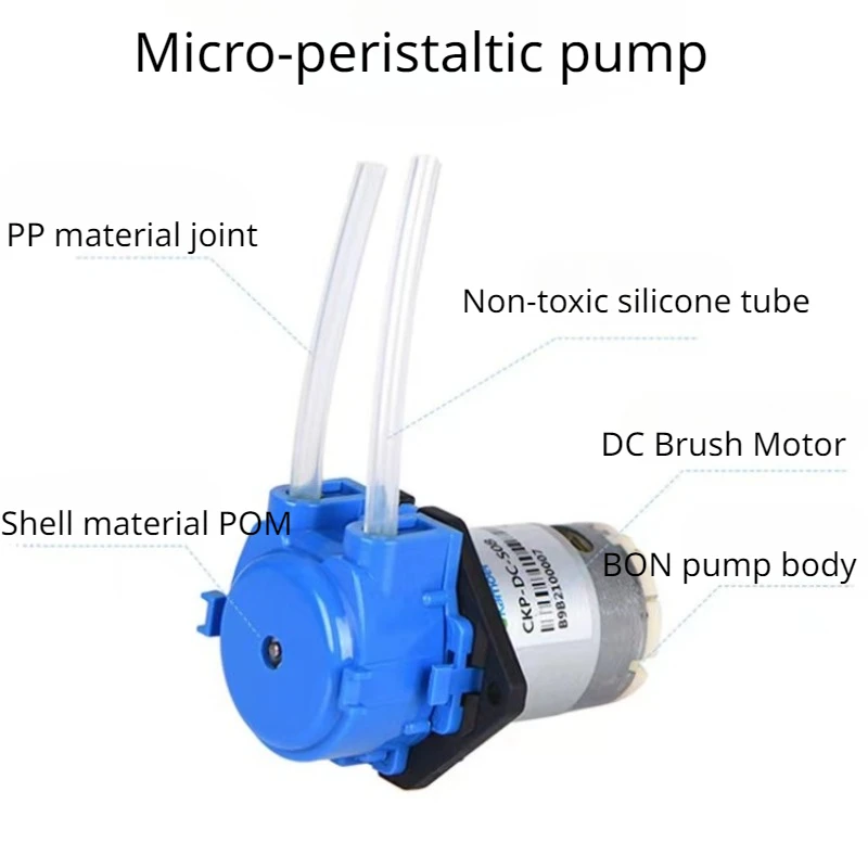 Small Mini Peristaltic Pump DC  12V Micro Self-priming Pump Liquid Pump Aquarium Lab Reversible Metering Pump