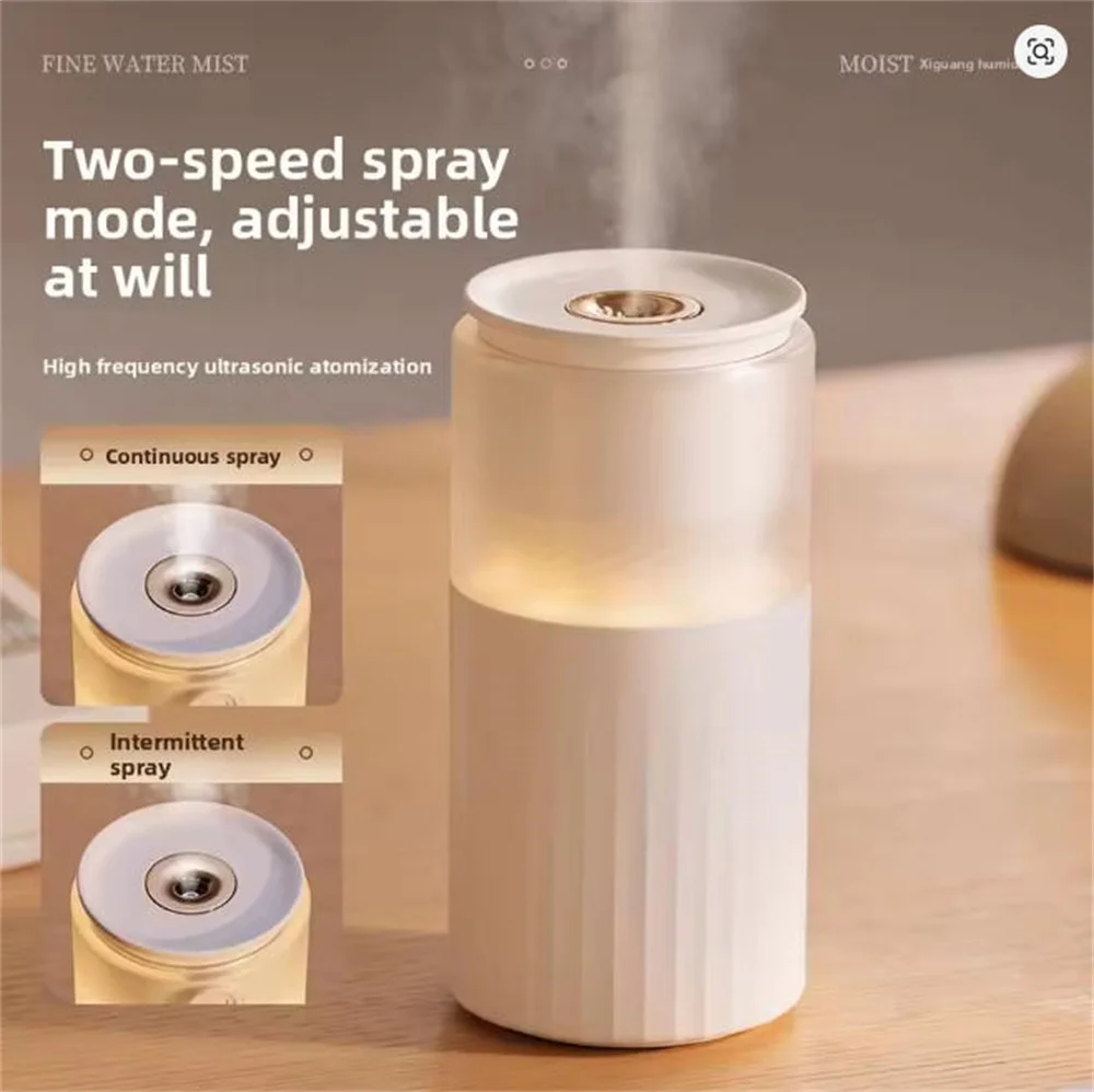 1pcs Rechargeable Air Humidifier 250mL Mist Humidifier Warm White Night Light RGB Lamp Quiet Cool Mist Diffuser