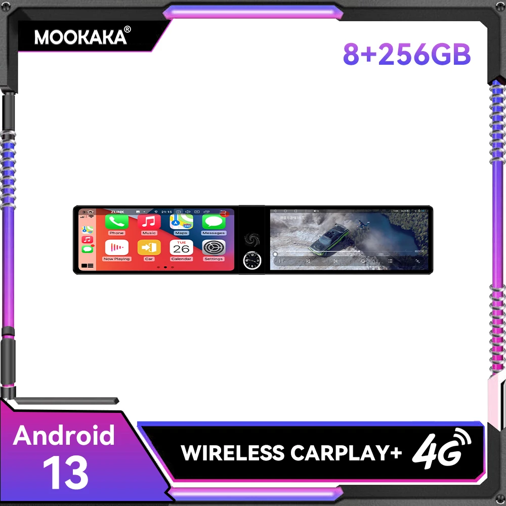 8+128GB Android 13.0 Car Radio Player 12.3inch Dual Touch Screen for Toyota Camry 2019 2020 2021 - 2023 GPS Navigation HeadUnit