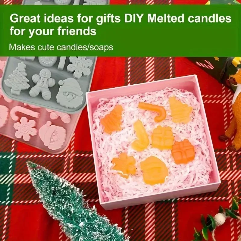 2026 new model christmas theme silicone molds, baking tools, cake, chocolate molds, 6 different patterns decoration accessories