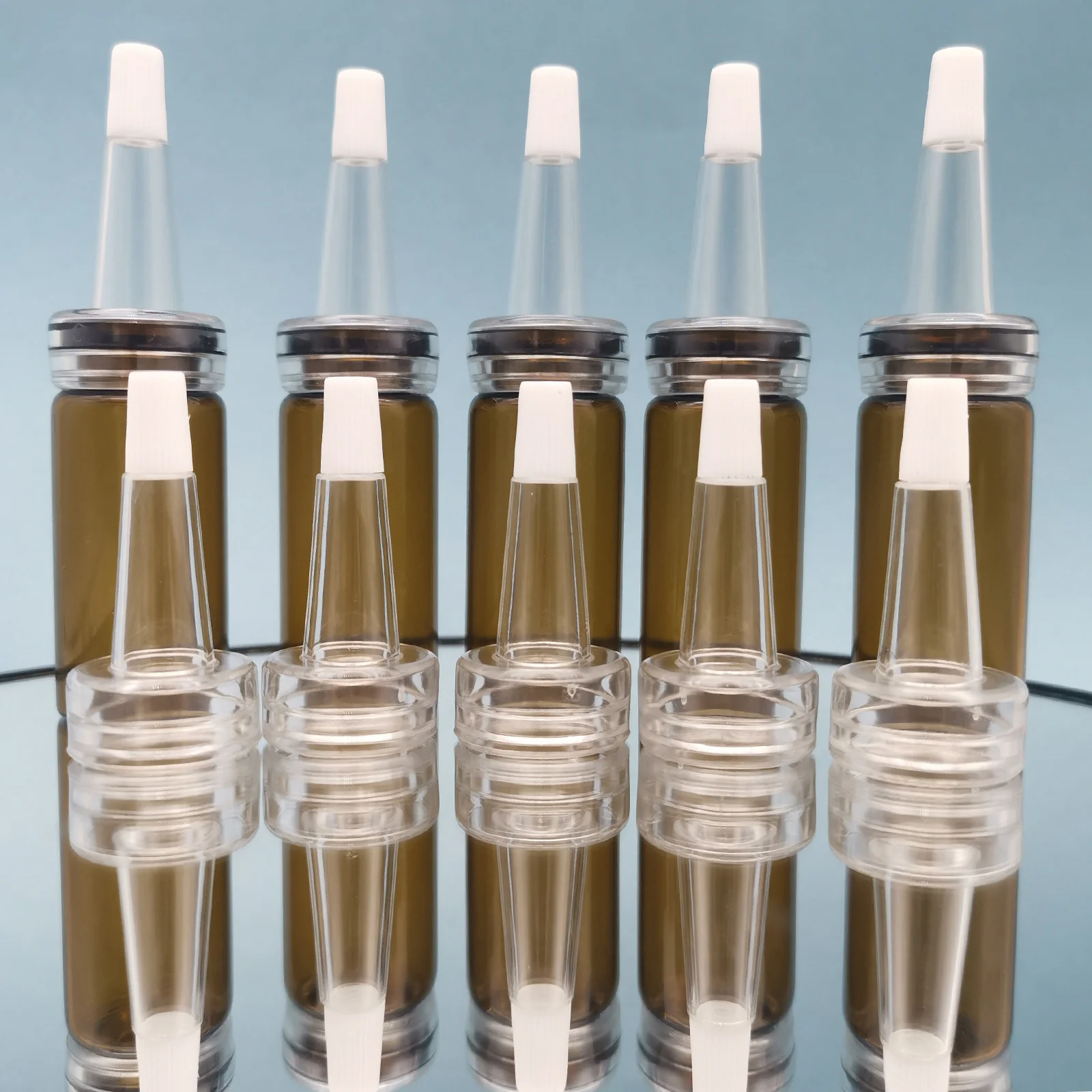 

100pcs Vial Bottle Caps Transparent Horn Shape For Essential Oil Storage Sealing Caps Fine Travel Outdoor Camping Lab Use