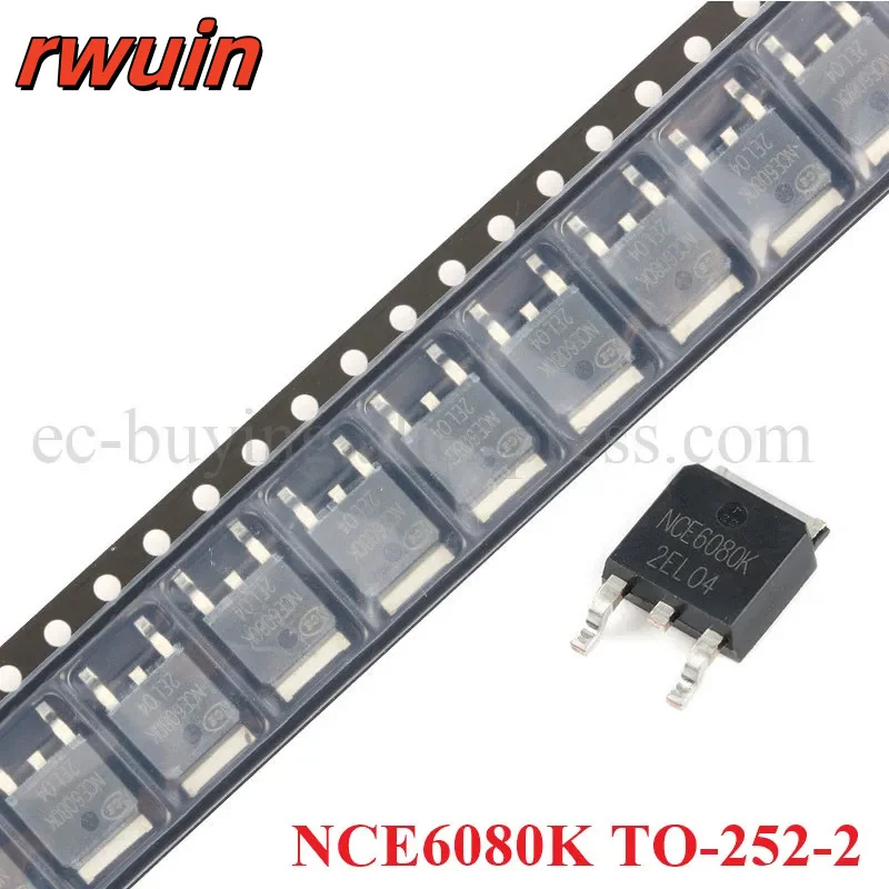 50Pcs/5pcs NCE6080K TO-252-2 NCE6080 NCE 6080K 6080 TO-252 60V/80A N-channel MOS Field Effect Tube New Original