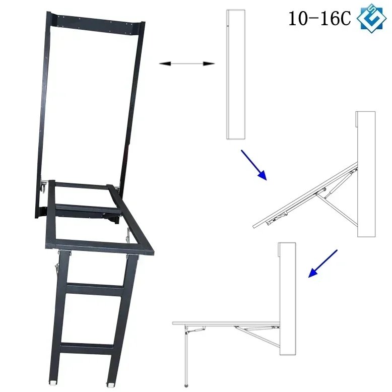 metal frame table convertible hanging dning table hydraulic folding hardware wall drop down table mechanism