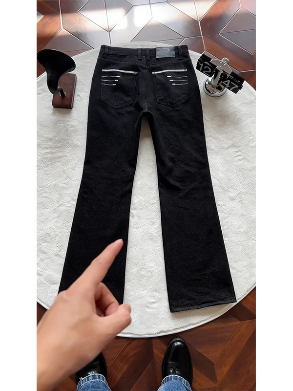 

Bla Cleanfit Slim Fit Original Denim Jeans Men's American High Street Vibe Micro Flared Pants Heightening And Slimming