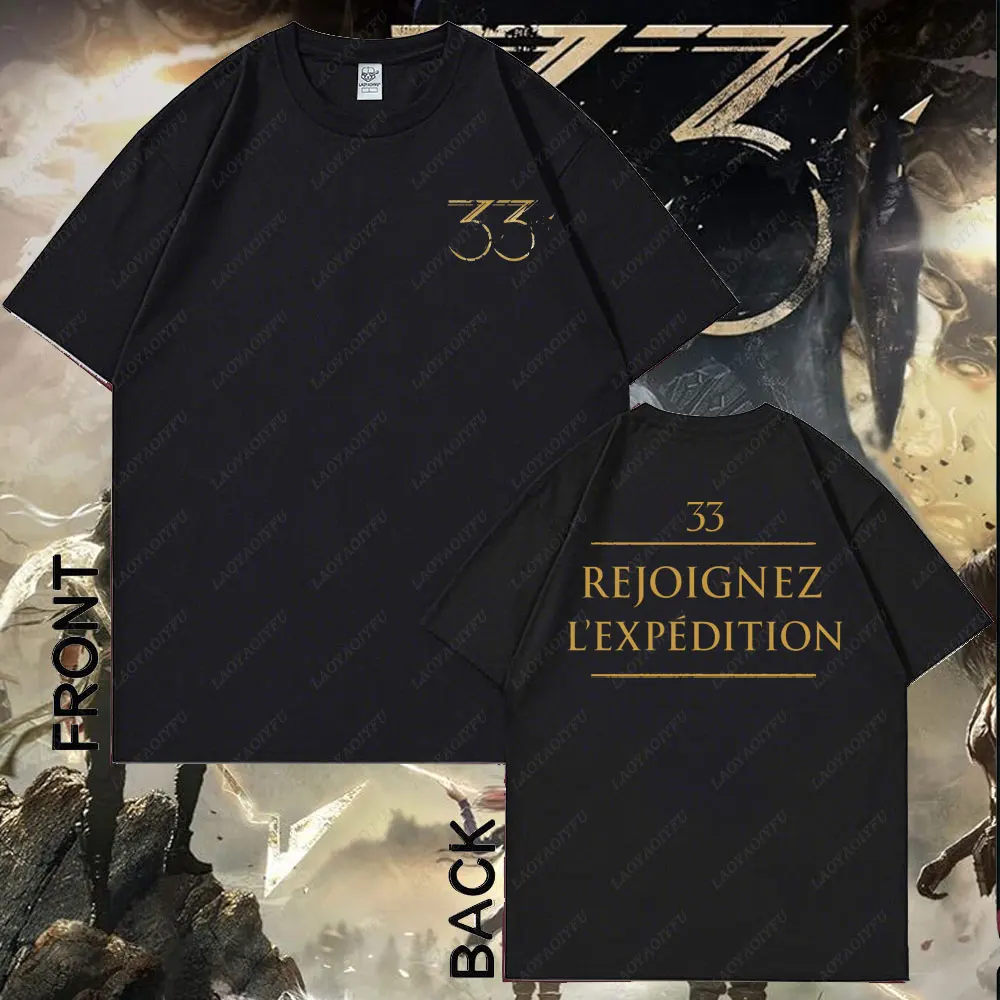 

Clair Obscur Expedition 33 Cotton Double-sided Print Men T-Shirt Fantasy RPG Hybrid Design Casual Wear‌ Funny Graphic TShirts