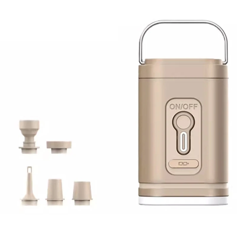 Electric Air Pump With Lights Mini Wireless Air Compressor USB Charging Inflator/Deflator Pumps For Outdoor Camping