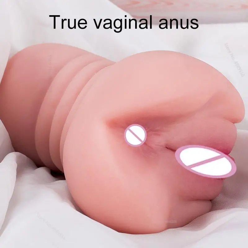 Sex Toys For Men Soft Silicone 2 In 1 Can Pussy Artiflcial Vagina Male Masturbator Man Fake Vagina¨sex Toy Double Channels Adult