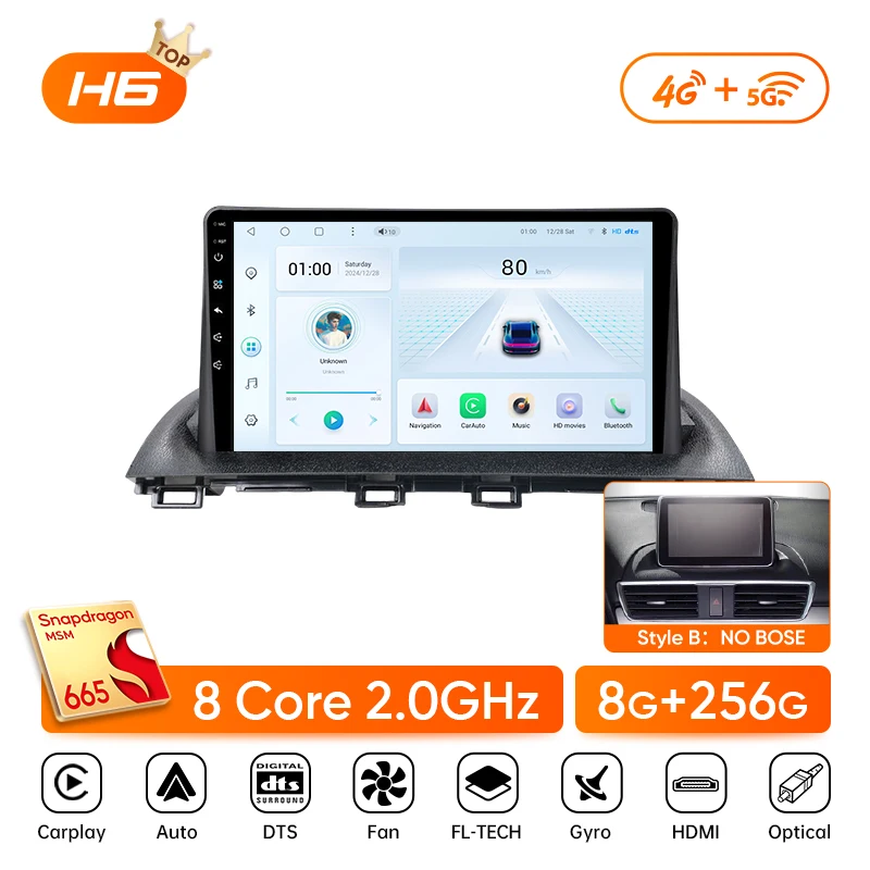 Ainavi Car Radio For Mazda 3 Axela 2013 2014 2015 2016 2017 Car Multimedia Player Wireless Carplay Android Auto HDMI 4G 2Din image 3
