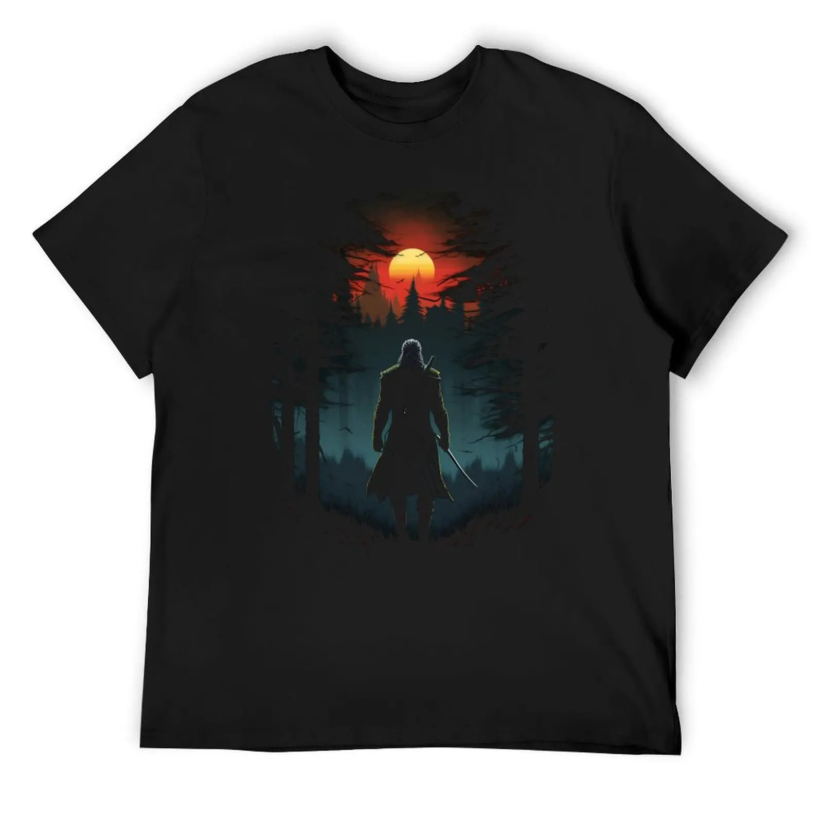 

Sunset Monster Hunter III - Silhouette - Witcher T-Shirt T-shirts oversize graphics custom t-shirts graphic shirts men clothings