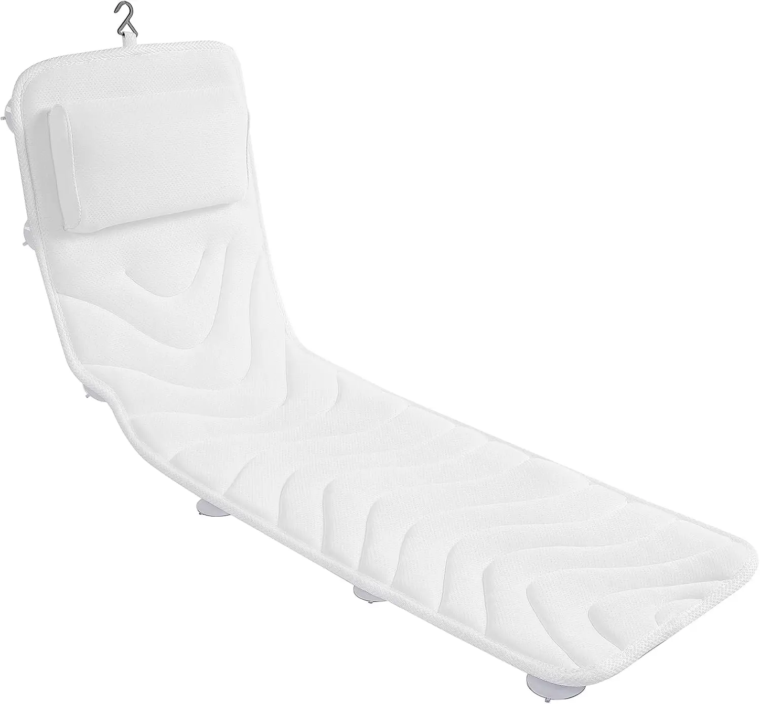 

Full Body Bath Pillow for Bathtub, Non-Slip Spa Cushion for Head, Neck, Shoulder and Back Support - 50 x 15" White
