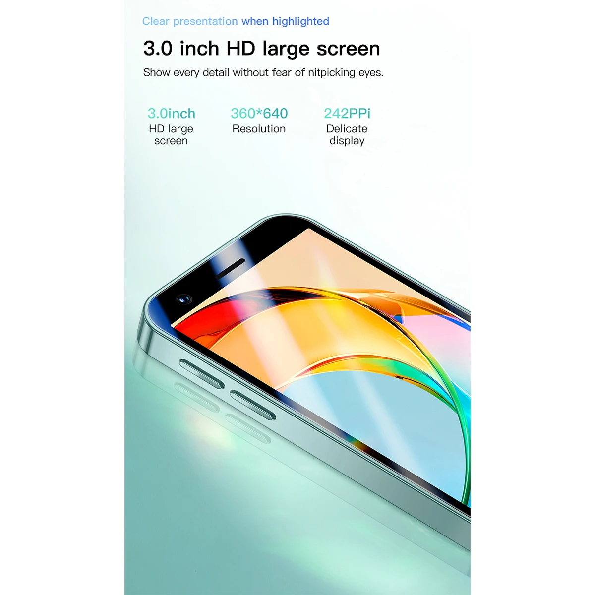 هاتف ذكي صغير SOYES P70 Pro Max مقاس 3.0 بوصة، وذاكرة وصول عشوائي 2 جيجابايت وذاكرة قراءة فقط 16 جيجابايت وبطارية 2000 مللي أمبير في الساعة، هاتف مدمج للأطفال والمراهقين