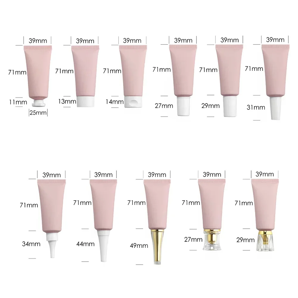 

20g Matte Pink Squeeze Soft Bottle 20ml Cosmetic Foundation Lotion Sunscreen Cream Sample Refillable Tube Container