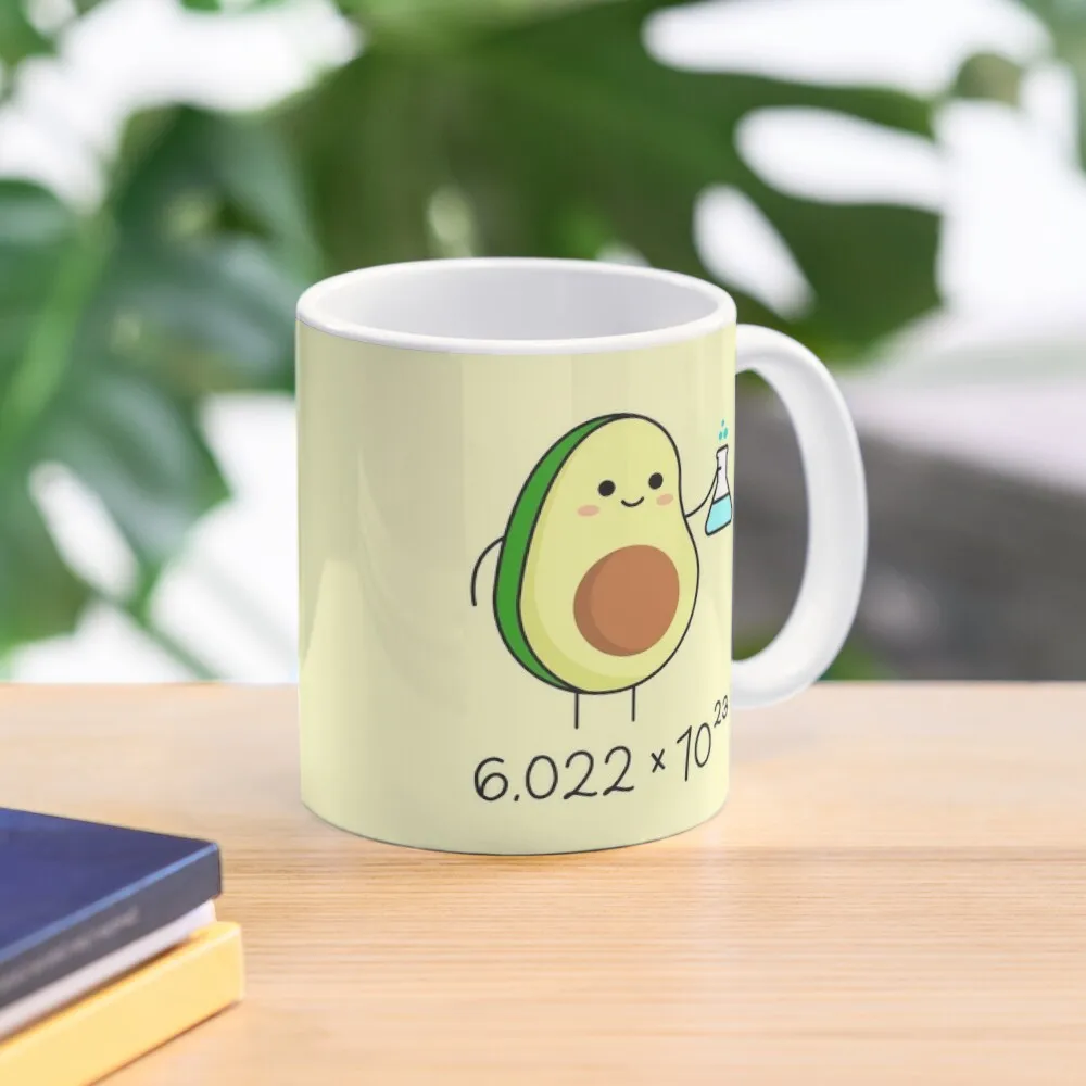 Cute Avocado Chemist Avogadro Is Number  Mug Photo Gifts Design Printed Tea Cup Picture Coffee Handle Round Image Drinkware