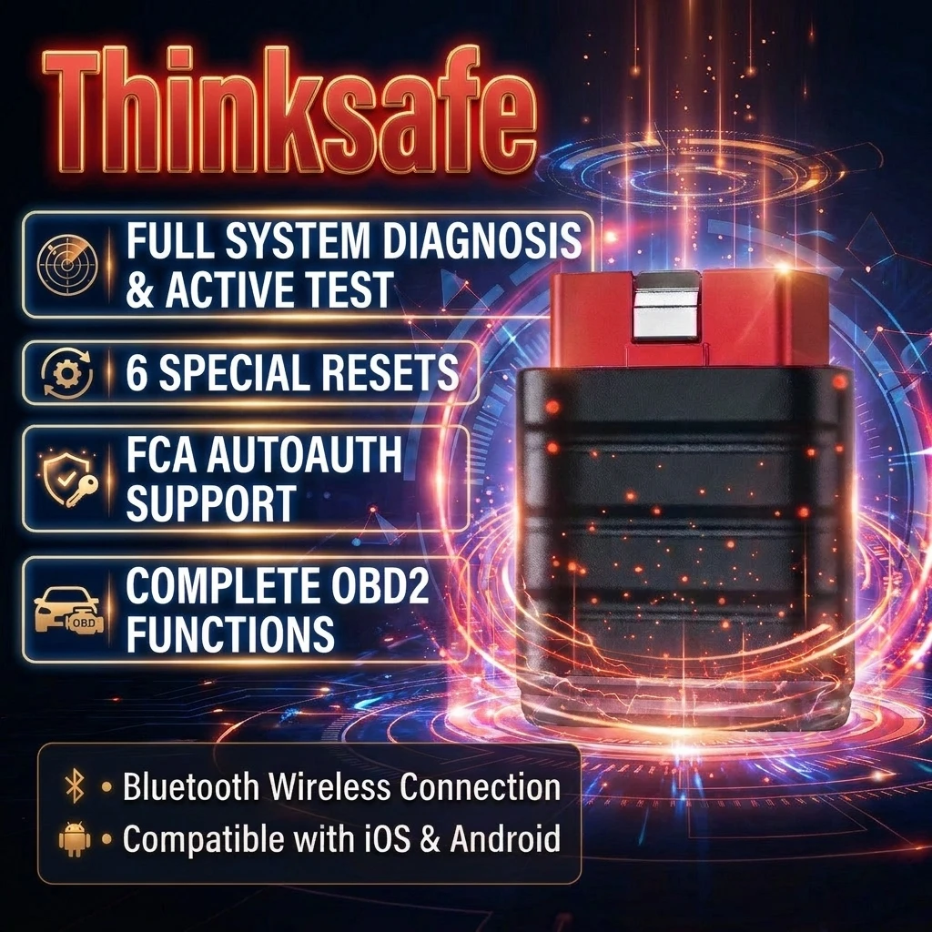 2026 Thinkcar Thinksafe OBD2 Bluetooth Scanner Code Reader Car Bi-directional All System 6 Reset OBD 2 Auto Diagnostic Tools