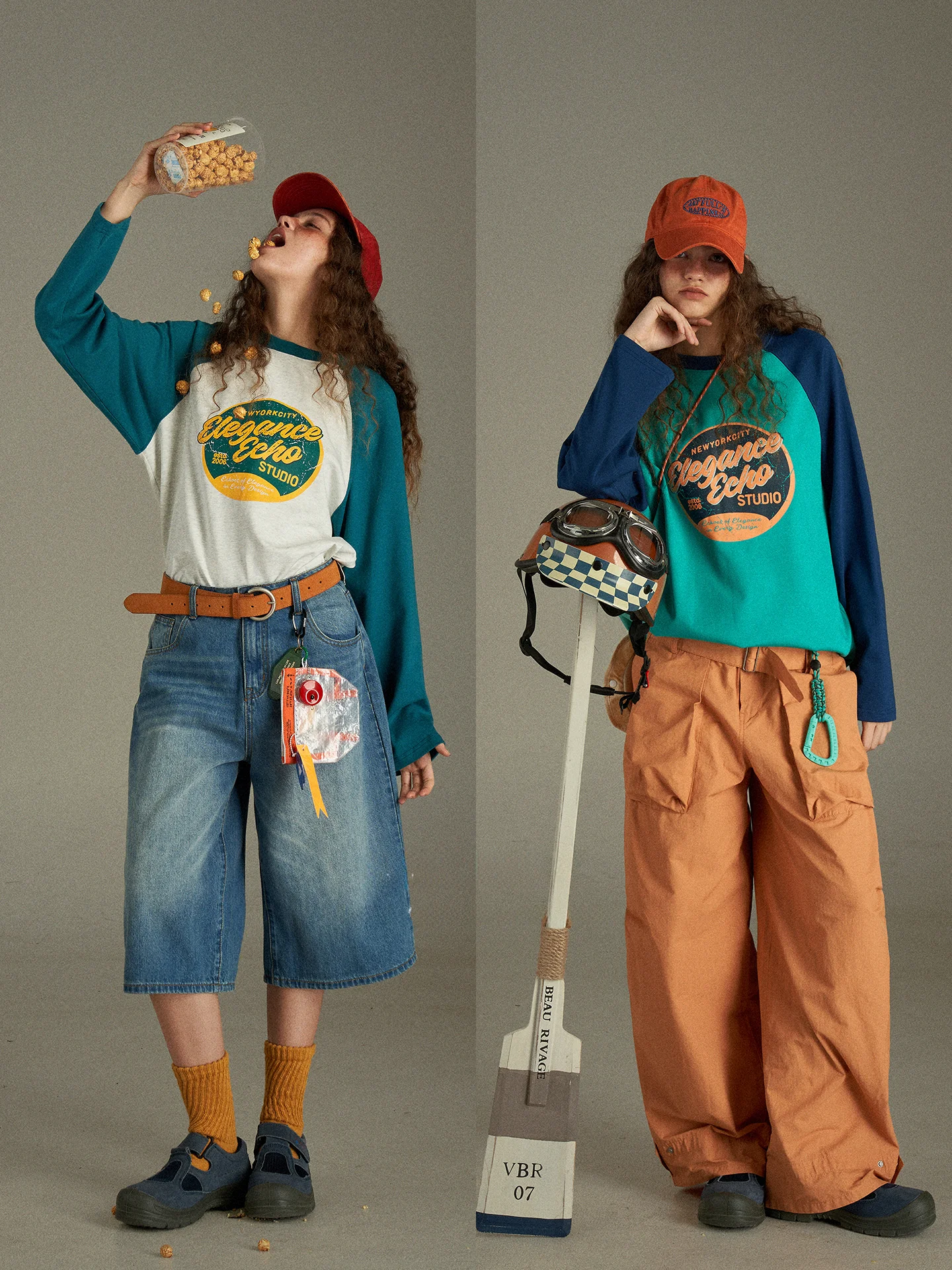 

Luluay винтажная цветная бровая футболка с принтом букв Long Sve женская ранняя осень повседневная универсальная круглая футболка с подкладкой Ne oulder Pad Top