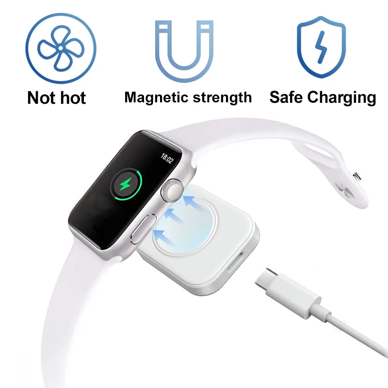 Magnetic Wireless Fast Charger for Apple Watch series 9 8 7 6 5 SE Type C L Cable convert Charger for iWatch Series 6 5 3 2 1