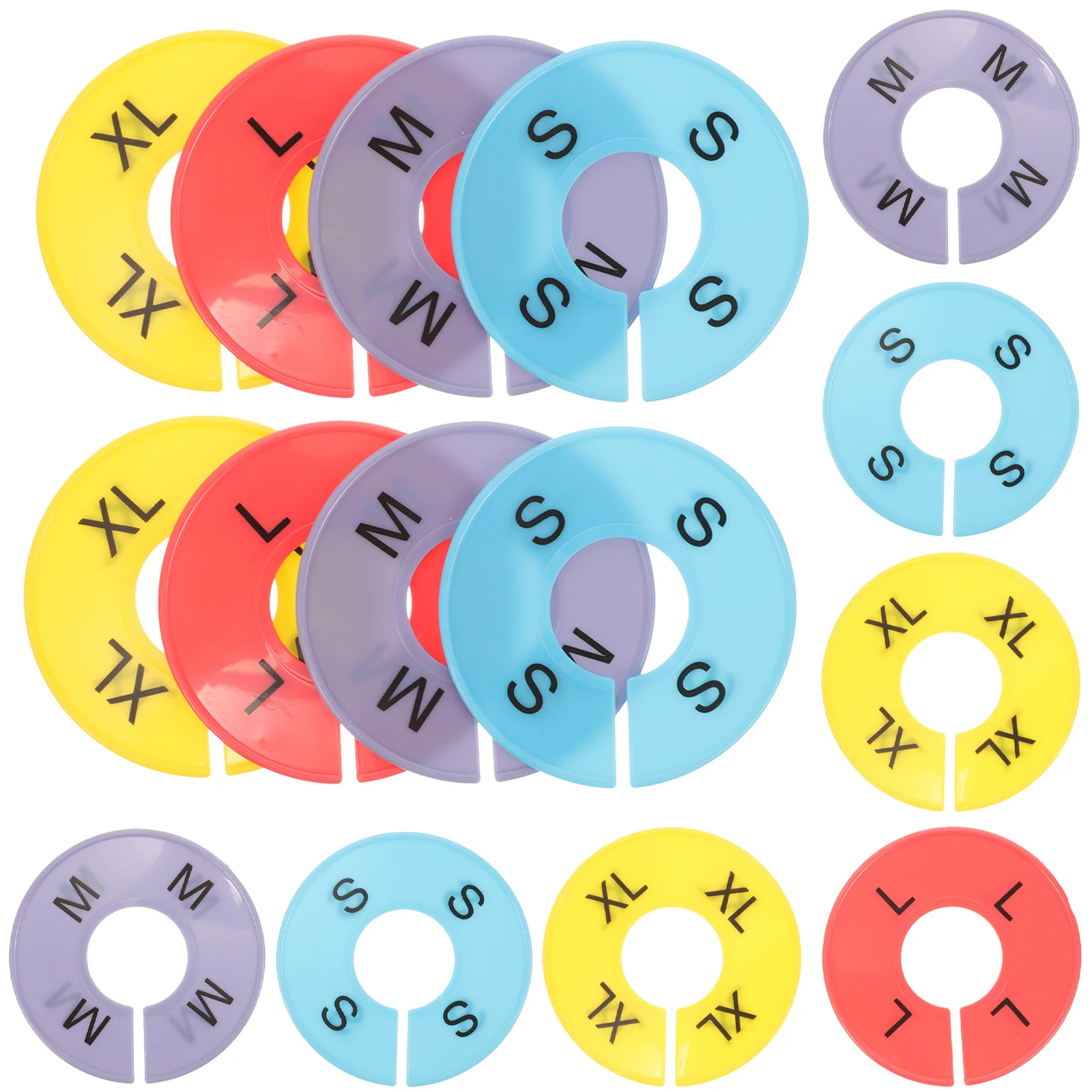 20 قطعة فواصل حجم الملابس فواصل خزانة بلاستيكية S M L Xl لتعليق الملابس منظمة المنزل متجر بيع بالتجزئة استخدام