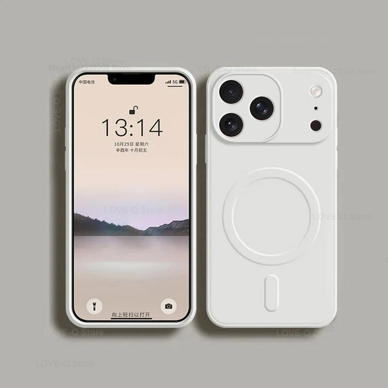 Magnetische Original Magsafe Flüssigsilikon-Handyhülle für iPhone 18 17 16 12 15 14 13 Pro Max Plus 18Pro 17Pro Kabelloses Laden Weiche Schutzhülle – Detail 6